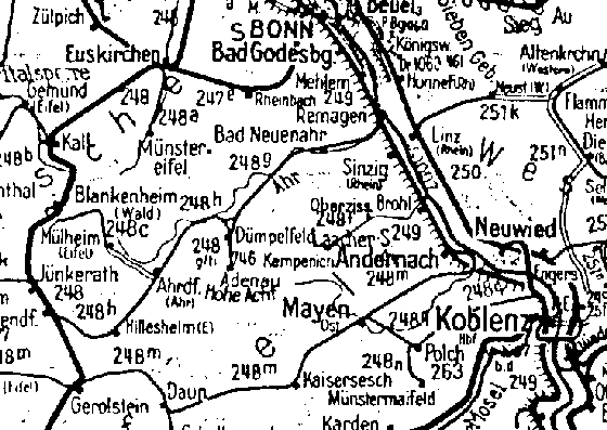 Streckenplan ca. 1950